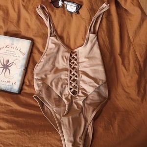 high thigh nude one piece suit